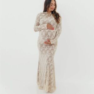 Elegant White Lace Maxi Dress